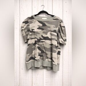 Cynthia Rowley Camouflage Short Sleeve Top